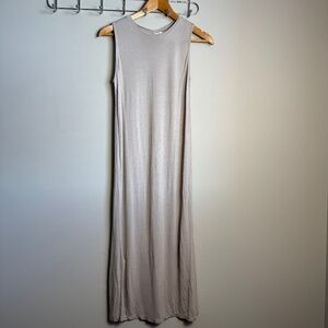 H&M Women's Small Tank Top Maxi Dress Beige Beach Stretch Minimalist Lightweight